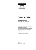 DEER ANTLER - VELVET RESEARCH IN AUSTRALIA AND OVERSEAS