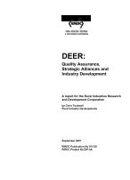 DEER - QUALITY ASSURANCE STRATEGIC ALLIANCES AND INDUSTRY DEVELOPMENT