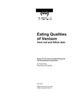 EATING QUALITIES OF VENISON