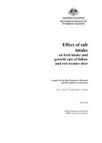 EFFECT OF SALT INTAKE ON FEED INTAKE AND GROWTH OF FALLOW AND RED WEANER DEER