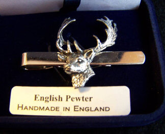 Fine English Pewter Tie clip fallow bucks Head