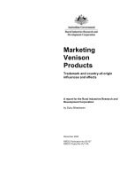 MARKETING VENISON PRODUCTS