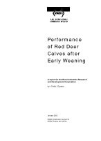 PERFORMANCE OF RED DEER CALVES AFTER EARLY WEANING