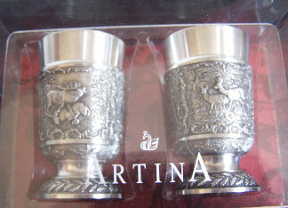 SKS Artina Pewter Shot Glasses set of 2