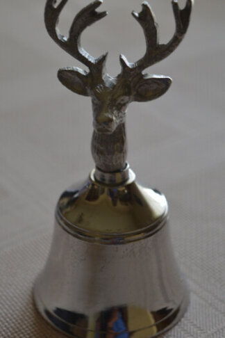 Silver stag head bell