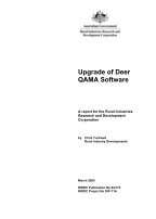 UPGRADE OF DEER QAMA SOFTWARE