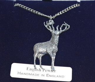 fine english pewter stag lovers pendant