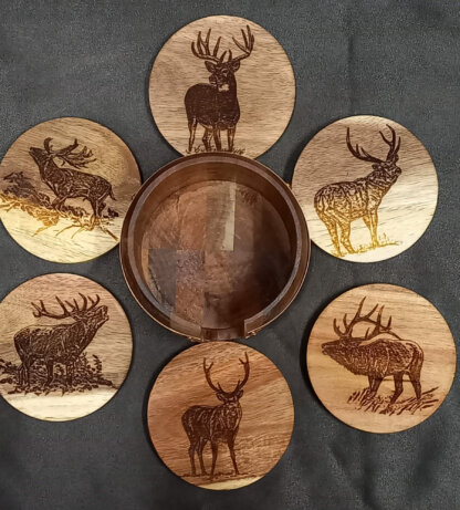 Stag Coaster Set