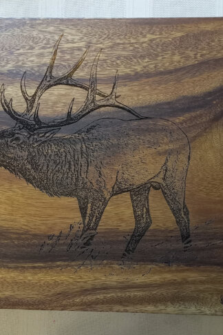 Square Wood Board Elk Bull Design